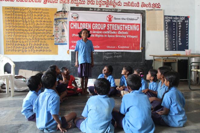 Meeting of a children's group in India