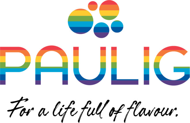 Paulig logotype in Pride colors 