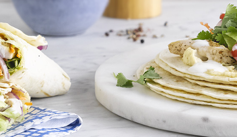 Tortilla wraps on plate